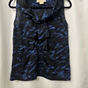 Michael Kors Black and Blue Patterned Blouse